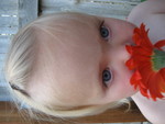 Smelling daisies at Grandma's house 2
