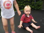 Paul bouncing on the trampoline at Debbie and Kevin's house