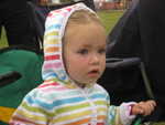 Madison watching Ethan's baseball game