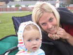 Rachel and Madison at Ethan's baseball game