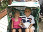 Madison and Ethan in the Portland zoo stroller