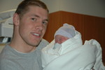 Jordan's first moment with baby Madison