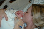 Madison's first kiss from Mom