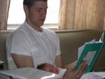 Madison enjoying a book read by Jordan