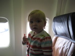 Madison's 1st airplane ride - going to Oregon