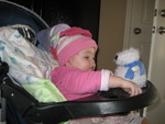 Madison wanted to wear ALL of her hats when we went on a walk