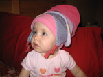 Modeling all of her hats