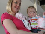 Mommy and Madison getting ready for an easter egg hunt