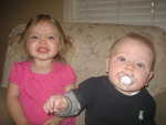 Madison and Paul waiting for Daddy to get home from work