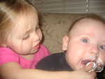 Madison and Paul waiting for Daddy to get home from work 3