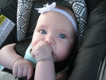 Madison doesn't suck on her thumb she chews