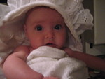 Madison getting out of the tub