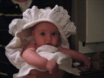 Madison wrapped up in a towel after a warm bath