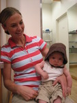 Mommy and Madison at the Gap - Cute hat!