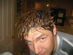 Jordan's bleached hair
