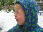 Paul telling me his hands were cold.  He wore his gloves for the most part and then decided he didn't need them any more so I took them off - he learned why it's good to wear gloves