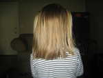 I cut a few inches off Madison's hair