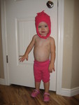 Madison got herself dressed to go out side and help daddy in the garage 2