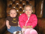 Paul and Madison in Grandma Smith's big chair