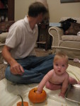 Madison loved carving pumpkins