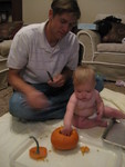 Madison was having lots of fun pulling out the seeds