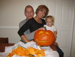 Carving pumpkins with Grandma and Grandpa Newsome