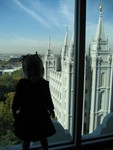 Madison looking at the SL temple from the Joseph Smith Memorial building 3
