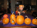 Madison with the pumpkins