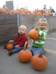 Madison and Paul with their pumpkins