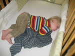 Taking a nap - maybe out grown his crib