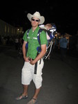 Cowboy Jordan and Madison on his back at the Eastern Idaho County Fair