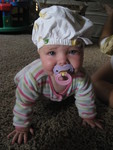Jordan put Madison's diaper cover on her head!