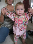Madison showing off an outfit from Japan given to her from Grandma and Grandpa Newsome
