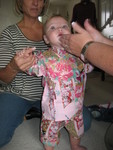 Madison wearing a gift from Grandma and Gradpa Newsome that they got in Japan