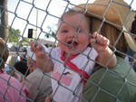 Rachel and Madison at the Eastern Idaho County fair - Madison tried corndogs and pickles for the first time