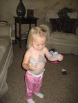 Madison trying to use Mommy's pump