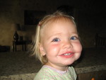 Madison's first hair cut - given by mommy