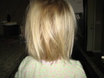 Madison's first hair cut - given by mommy 2