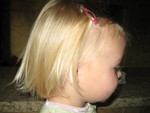 Madison's first hair cut - given by mommy 3