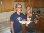 Alison and Rachel with the time capsule