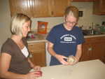 Rachel and Alison opening up their time capsule
