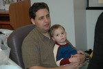 Uncle Joel and Cousing Noah visiting in the hospital
