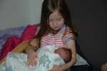 Cousin Lauren holding Madi