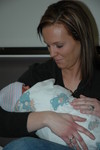 Cousin Abby visiting baby Madison
